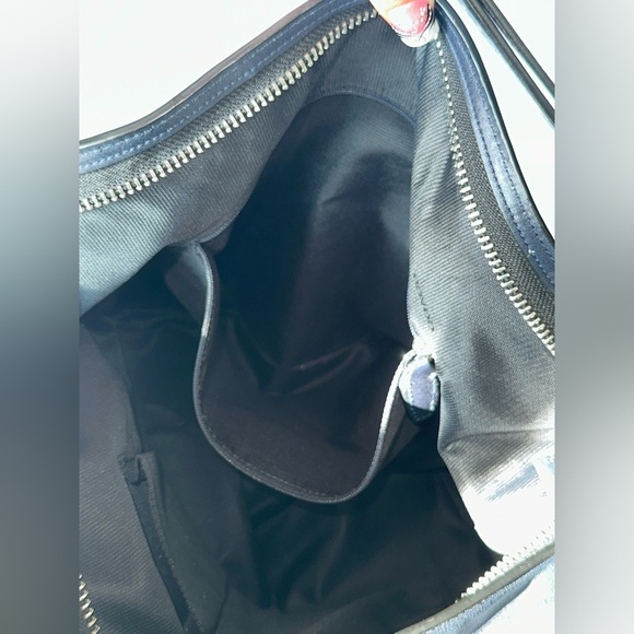 Authentic Vintage Coach Duffle Leather Dark Navy Handbag - Picture 9 of 13